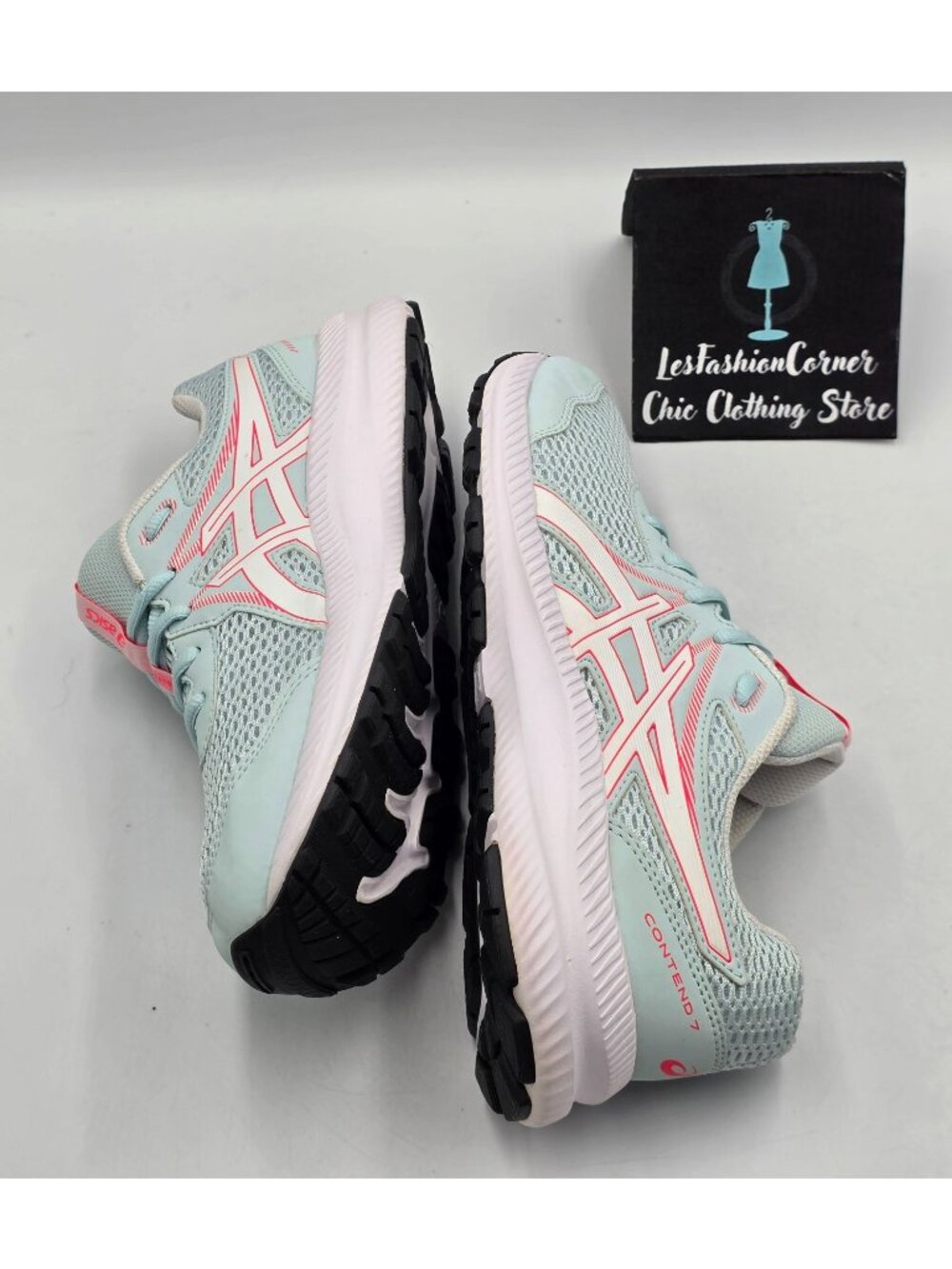 Asics Women's Aqua Pink Contend 7 Lightweight Running Shoes Size 7 3786 - Picture 11 of 16